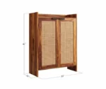 Vithiya Premium Solid Wood Shoe Rack With Cane Detailing - Image 5