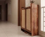 Vithiya Premium Solid Wood Shoe Rack With Cane Detailing - Image 3