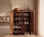 Vithiya Premium Solid Wood Shoe Rack With Cane Detailing - Image 4