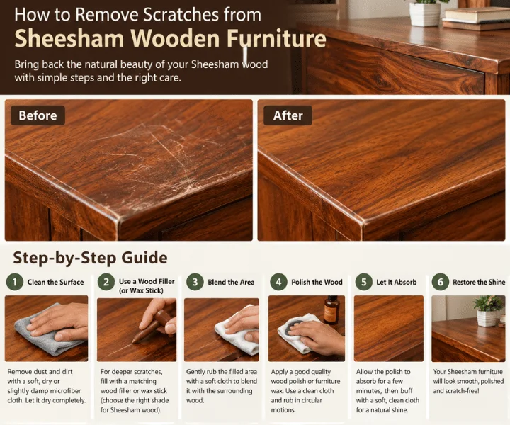 How to Remove Scratches from Sheesham Wooden Furniture and Keep It Looking New
